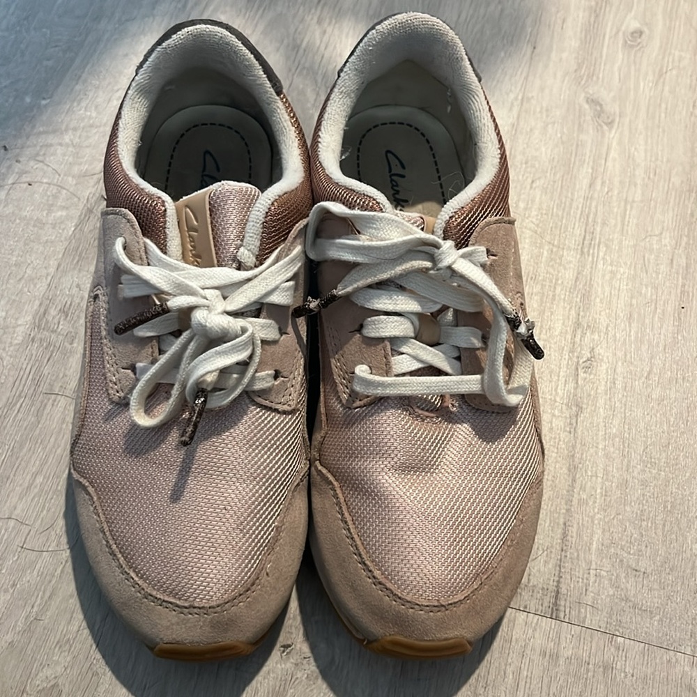 Clarks Pink, Mauve & Grey Retro Sneaker Sz 6 - Picture 12 of 16